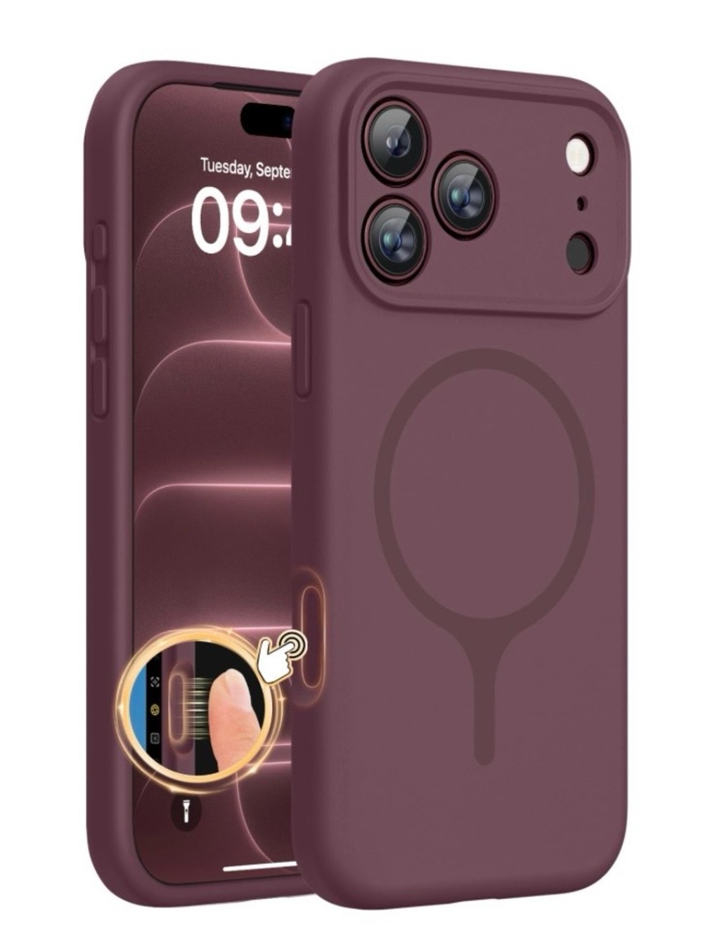 iPhone 18 Pro Max SILICONE CASE Magnetic MagSafe Compatible 6.9 - BURGUNDY